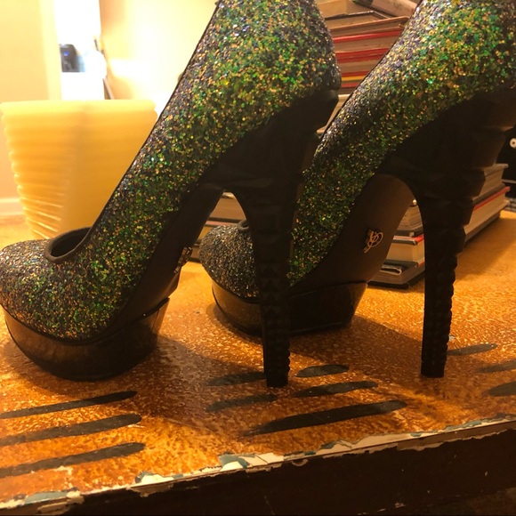 🛍Rachael Roy Green glitter platform heels - Picture 2 of 7